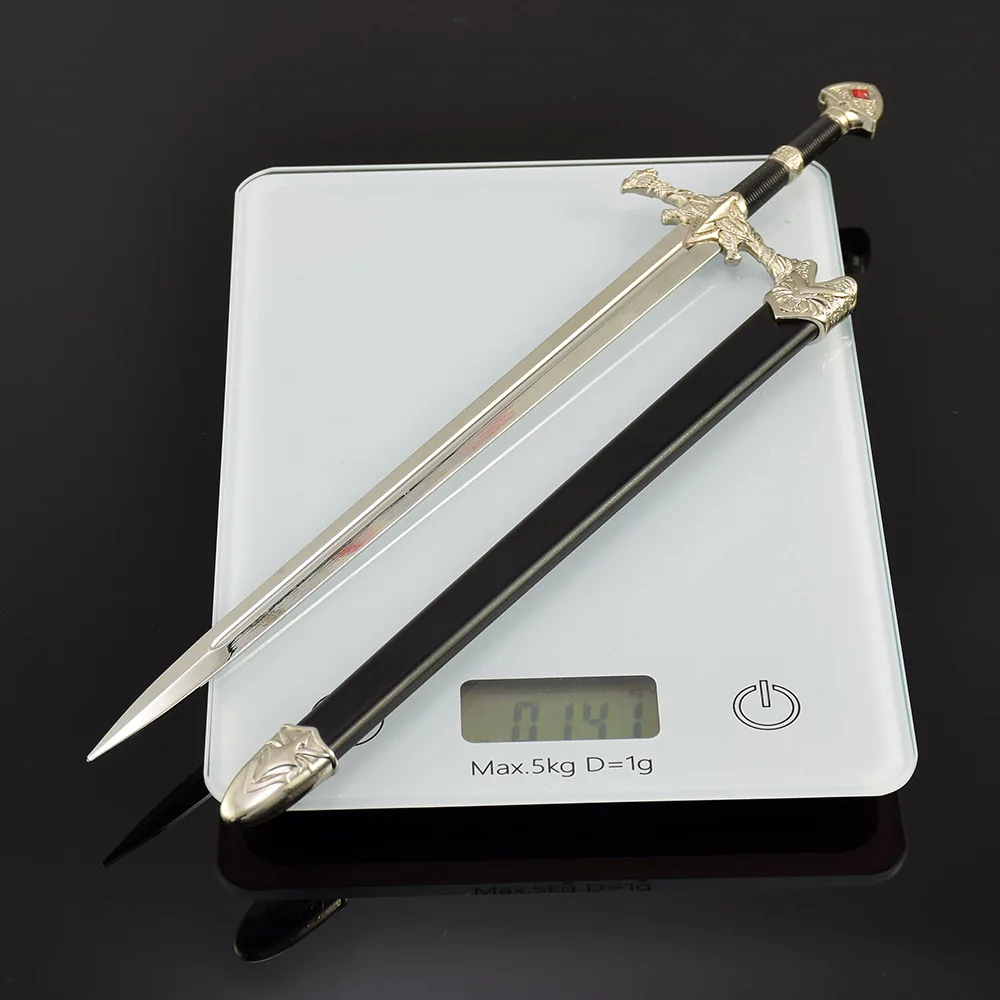 Espada Medieval de 30cm, espada de fuego negra, artesanías totalmente de Metal con funda, espadas decorativas sin bordes, adornos, modelo de juego, colecciones de regalos