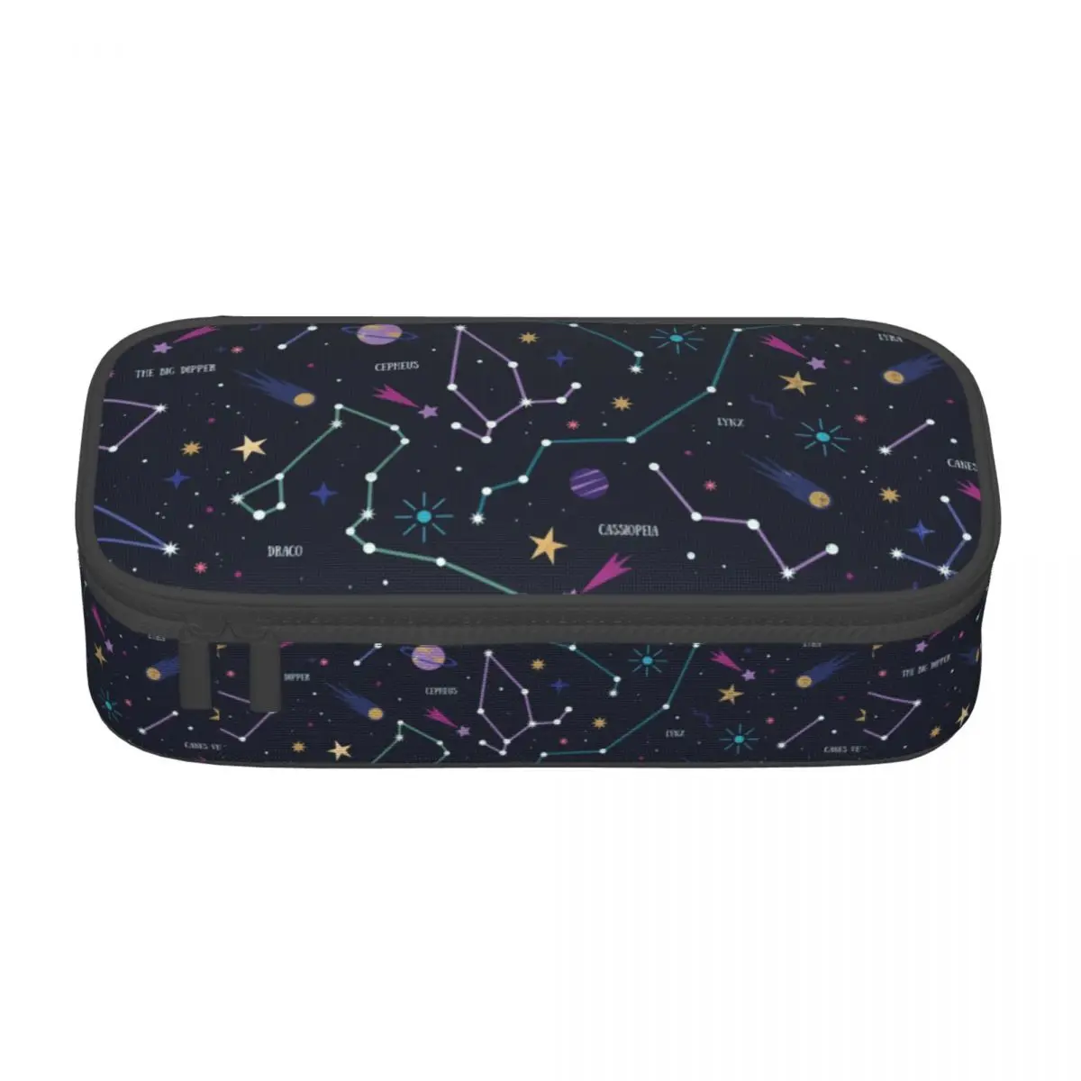 Custom Cute The Stars Pencil Cases for Girls Boys Space Galaxy Large Capacity Pen Box Bag Stationery