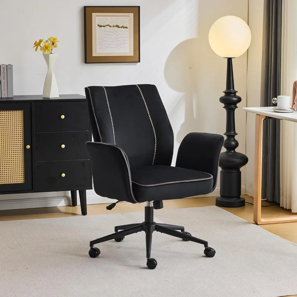 

Стул Bloom, удобное настольное кресло для домашнего офиса с колесиками и мягкими подлокотниками, эстетическое туалетное кресло со спинкой, поворотное кресло с регулируемой высотой