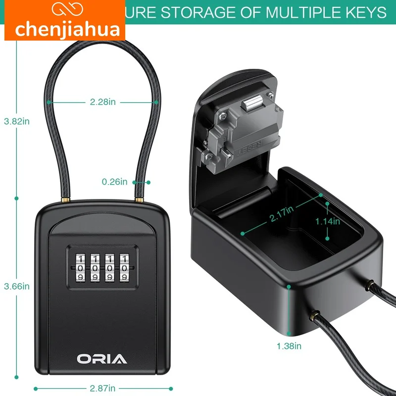 Portachiavi per montaggio a parete Organizer per scatole segrete combinazione di 4 cifre Password blocco codice di sicurezza nessuna chiave cassetta di sicurezza per chiavi domestiche