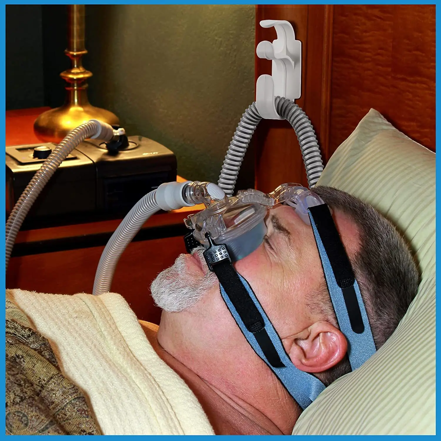 قطعتان من شماعات خرطوم أنبوب CPAP العالمية - حامل قناع متين ممتاز لعرض النوم وإكسسوارات العناية الشخصية