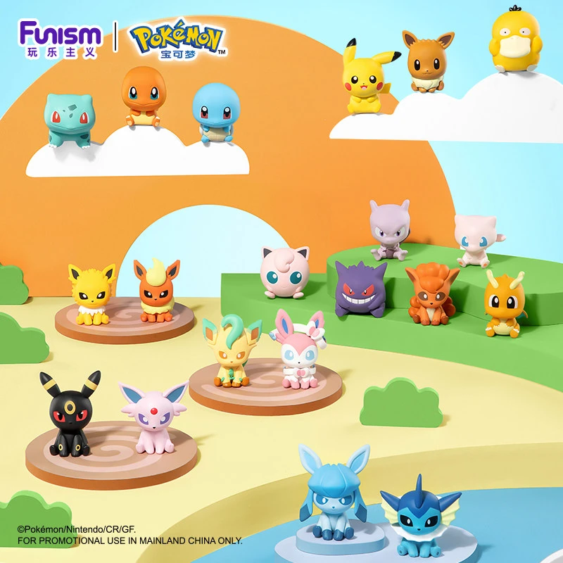 Pokemon Anime Blind BOX Poke Ball Actionfiguren Mini-Puppen Niedliche Pikachu Sylveon Gengar Vulpix Original Modell Ornament Spielzeug Geschenke