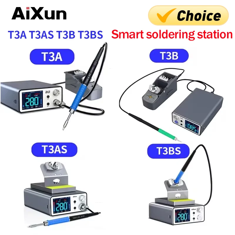 AIXUN T3A T3B Intelligent Soldering Station Welding T115/T210/T245 /T12 Rework Station T3AS T3BS for PCB BGA Soldering Tools