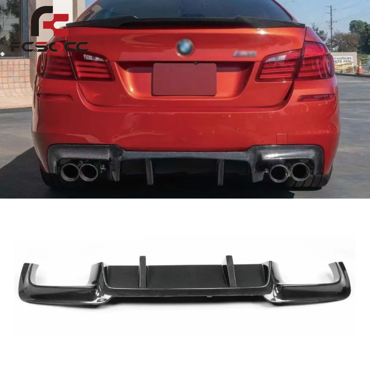 

Car Carbon Fiber Rear Diffuser for BMW 5 Series F10 M5 2012+ DTM Style Without LED Light Rear Body Kit