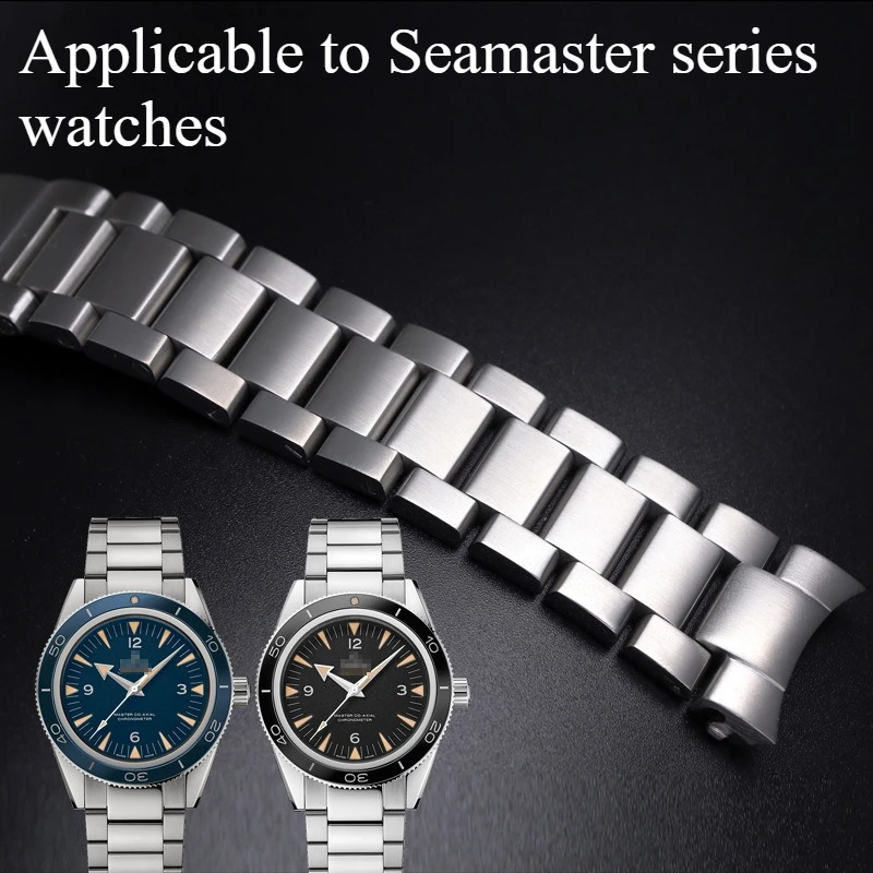 Correa de reloj Seamaster de 20MM para hombre, correa de acero sólido adecuada para la serie Omega Seamaster, pulsera de acero, correa de reloj para hombre