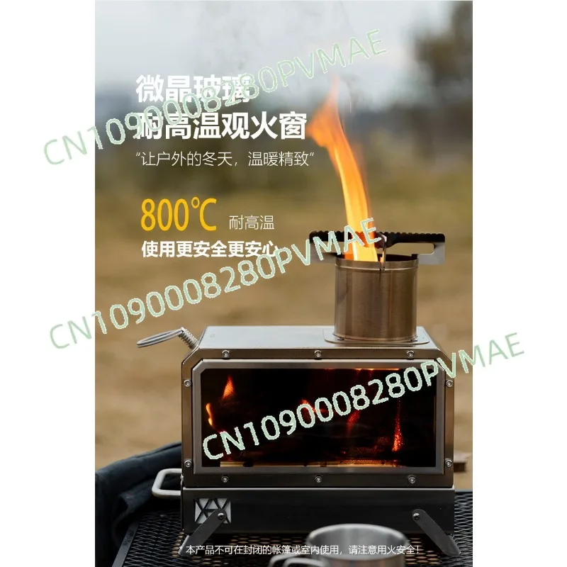 

Портативная дровяная печь из нержавеющей стали - отопление и горящая печь для кемпинга на открытом воздухе для рабочего стола