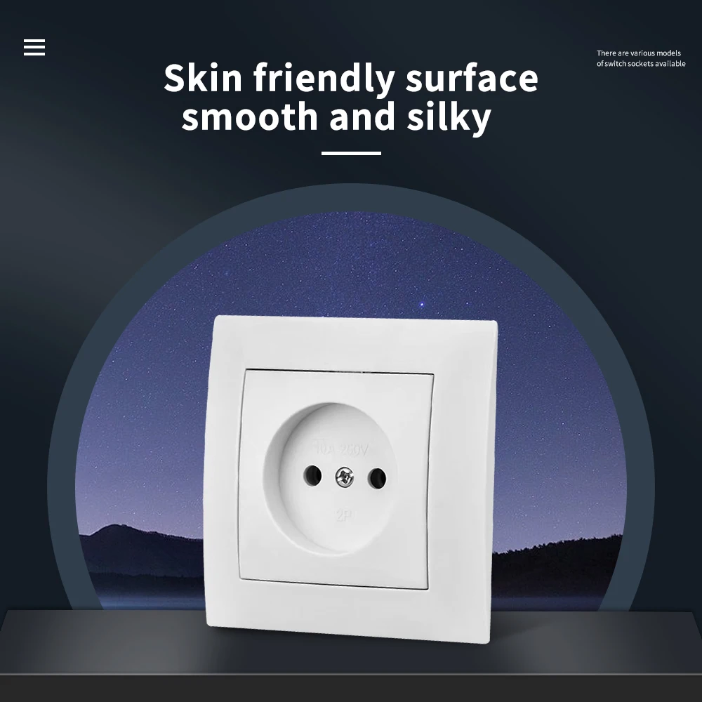 الأبيض الاتحاد الأوروبي القياسية لهب الطلاء البلاستيك غير الأرض منافذ كهربائية المقابس المقبس التيار المتناوب 250 فولت الكلاسيكية الجدار جزءا لا يتجزأ من المقبس