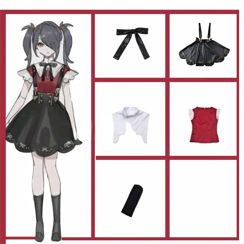 Needy Girl Overdose Game Wig Anime JK Uniform Leather Skirt Set Abyss KAngel Ame Chan Cosplay Costume om[8