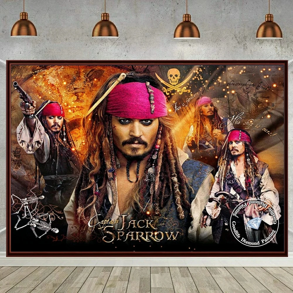 Pirates Of The Caribbean Captain Jack Sparrow 5D DIY Diamond Painting Full Diamond Mosaic Johnny Depp Cross Stitch Home Decor