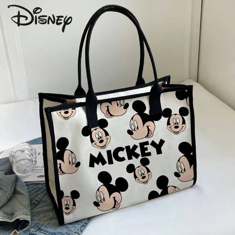 Disney Mickey 2024 nuova borsa da donna borsa a tracolla da donna di alta qualità alla moda borsa per la spesa da ragazza di grande capacità del