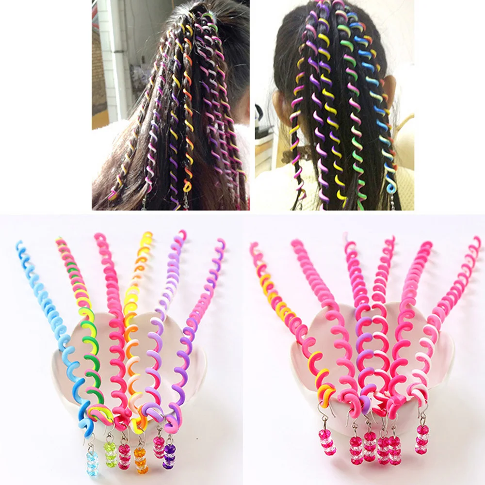 

6 шт., волшебные плетения кругов для волос, красочный инструмент для укладки, аксессуары для самостоятельного изготовления, заколка для волос, зажим для девочек, женские головные уборы для малышей