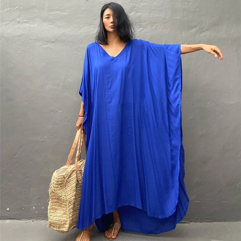 SuperAen 2025, Sommer, neuer europäischer und amerikanischer Stil, Baumwolle, lange, lockere Taille, Oversize-Gürtel, Sonnenschutz, lässiges Cover-Ups-Kleid