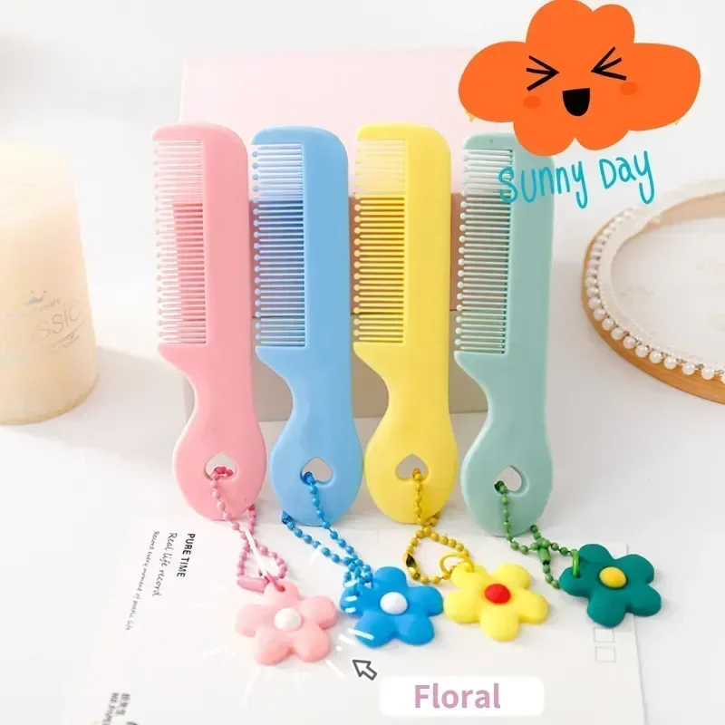 Cute Kawaii Comb for Baby Girl Boy Small Korean Style Cartoon Animal Floral Protable Hair Brushes Kids Hair Accessories Tool