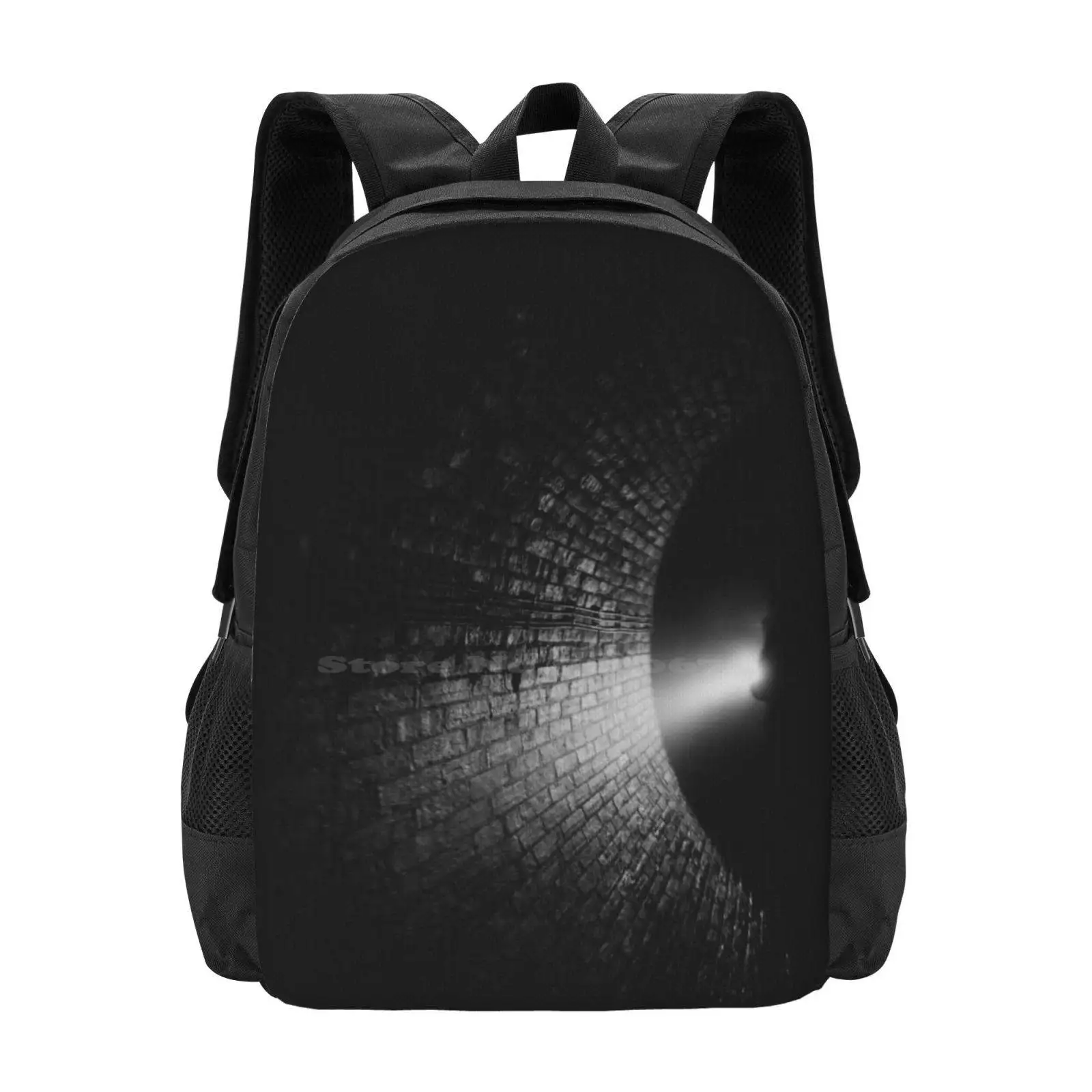 Walking Into The Abyss Hot Sale Schoolbag Backpack Fashion Bags Brighton Sewers South Coast East Sussex Bricks Black And White