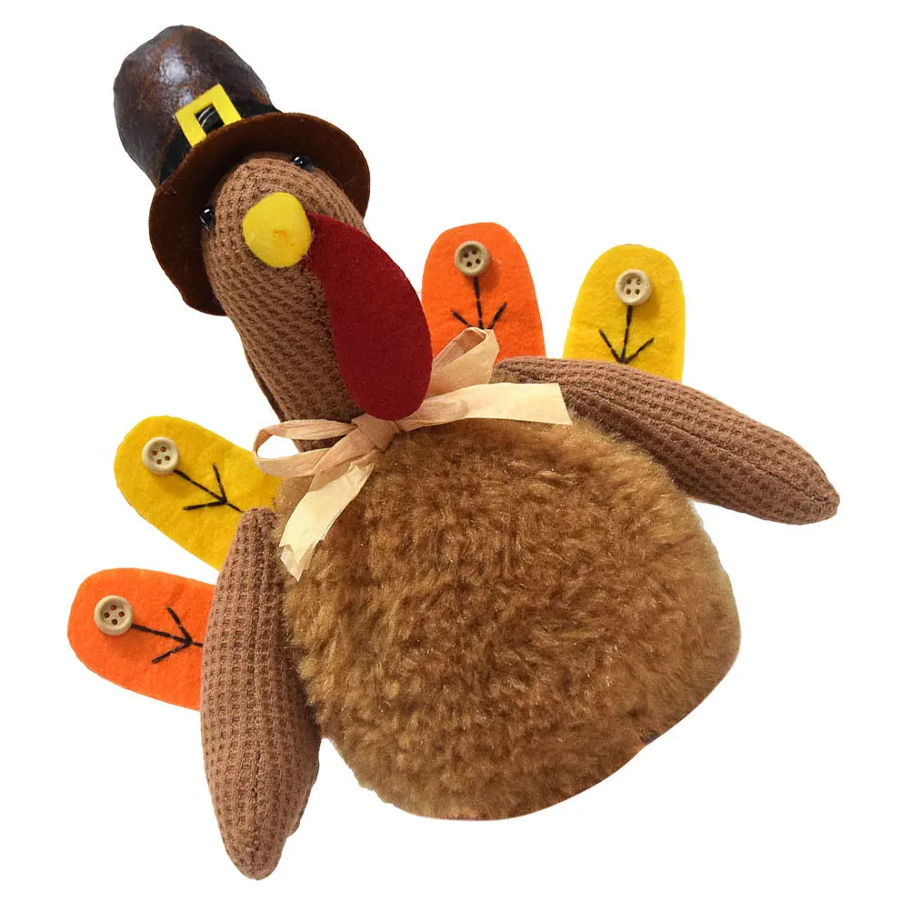 ديكور سطح الطاولة على شكل حيوانات محشوة لحصاد عيد الشكر وعيد الشكر وديكور تركيا ومهرجان الأطفال وديكور فكرة هدية #1