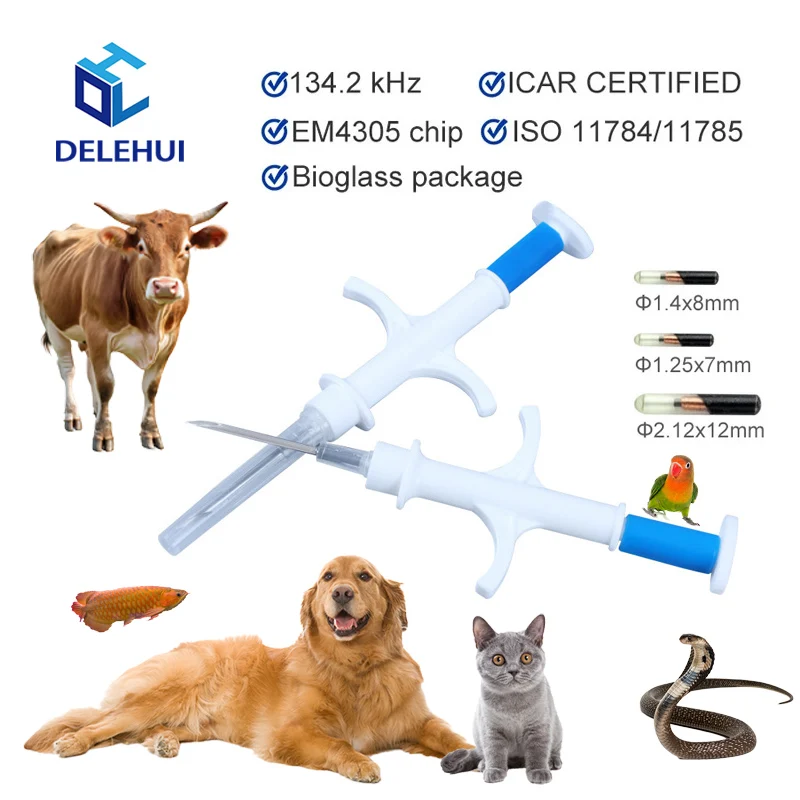 10 peças 134.2khz frid pet etiqueta de vidro animal seringa de microchip injetável fdx b iso11784/85 icar seringa animal para gato cão
