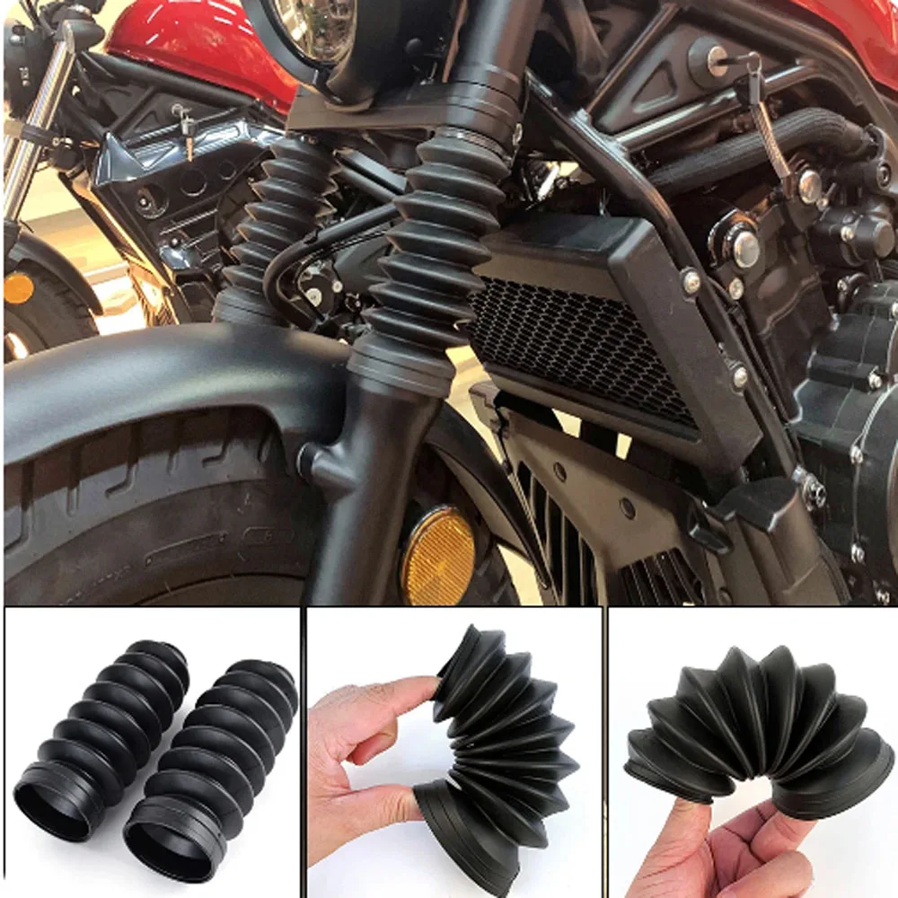 Motorcycle Front Fork Boot Tube Slider Shock Absorber Protection Cover Gaiters For Honda Rebel Series Rubber Accessories Moto