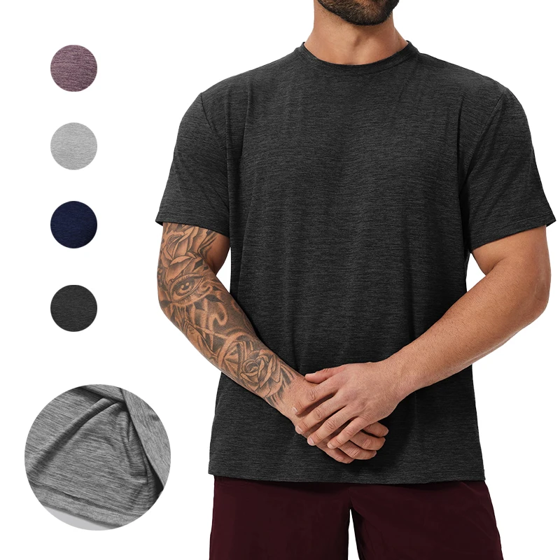 

Мужская футболка для фитнеса — ткань, отводящая влагу, мягкая на ощупь, эластичная, для тенниса, бадминтона, походов, бега, тренажерного зала, тренировок