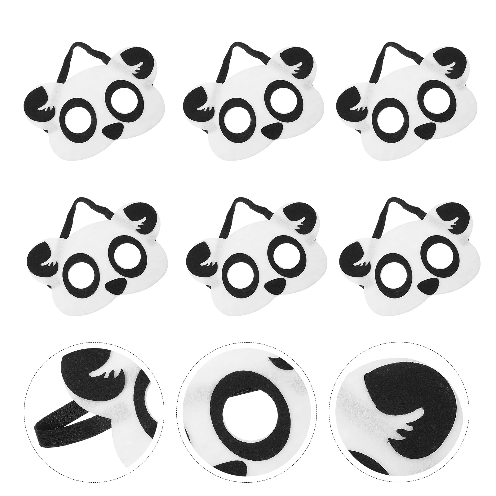 

10pcs Reusable Non-Woven Cosplay Panda Cartoon Animal Face Skin-Friendly Breathable Party Accessory Halloween Carnival Costume