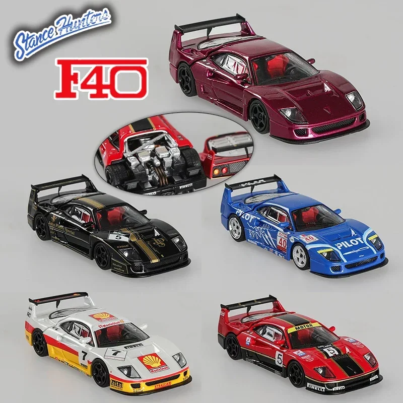 

PreSale SH 1:64 F40 LM Opened Hood Diecast Diorama Car Model Toys Multiple Styles Stance Hunters