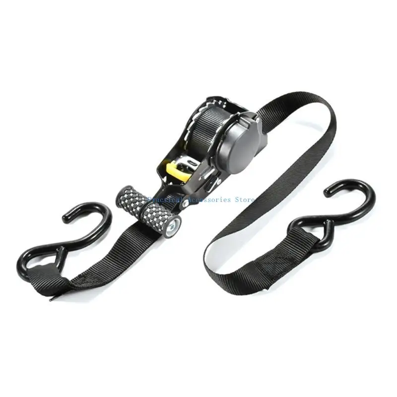 

U75E Upgrades Retracting Tie Down Strap Secure Luggage Strap for Motorcycles Ergonomic Handle for Easy Operation