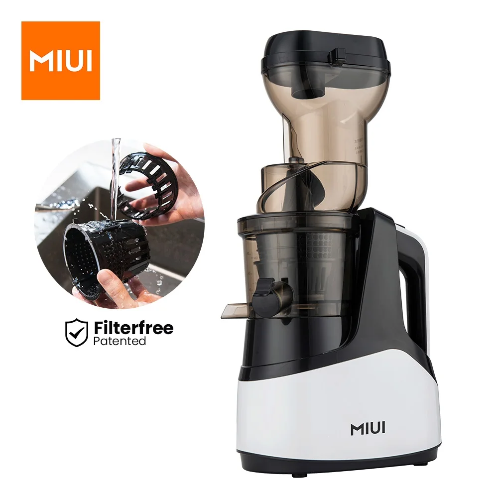 MIUI Original Juicer, Masticating Slow Cold Press Juicer with Ice Cream Strainer, Filter-Free Easy to Clean Large Diameter