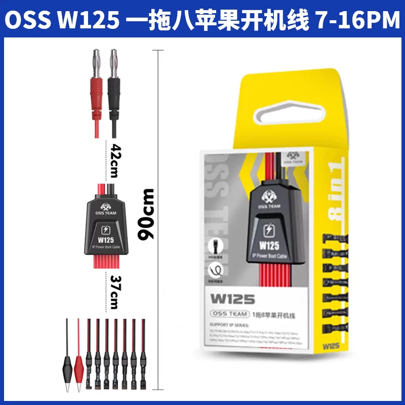 

OSS W125 8in1 Кабель загрузки питания Силиконовый кабель для IPhone 7G-16 Pro Max Тест тока Ремонт материнской платы Кабель загрузки источника питания