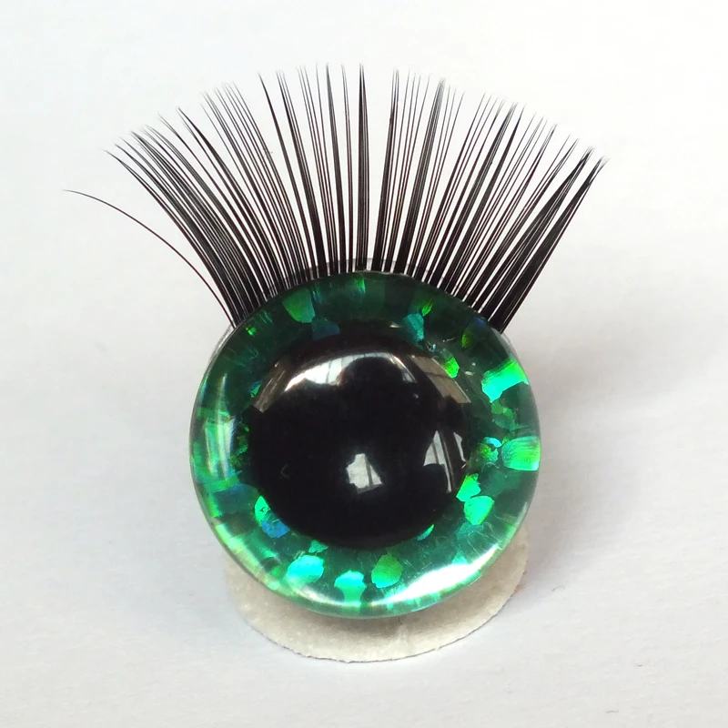 20pcs Toy Eyes With Eyelash 12-30mm Eyelashes 3D Safety Glitter Toy Eyes Eyelash For DIY Plush DIY Doll Making