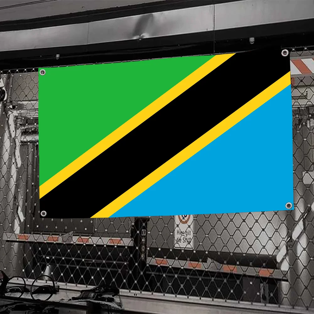 1 قطعة أعلام علم تنزانيا واللافتات أربعة حفرة العلم البوليستر ديكور خارجي غرفة جمالية