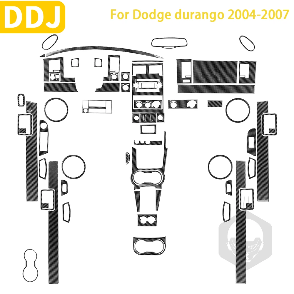 

For Dodge Durango 2004 2005 2006 2007 Accessories Carbon Fiber Car Interior Gear Shift Door Panel Trim Sticker