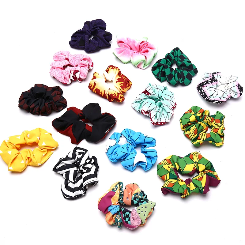 Hair Band Rope Clip Headdress Fashion Demon Slayer: Kimetsu No Yaiba Scrunchie Elastic Handmade HeadBands