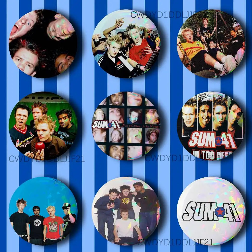 

sum41 Band Button Pins Tinplate Brooches Cartoon Creative Badge for Backpack Clothes Decor