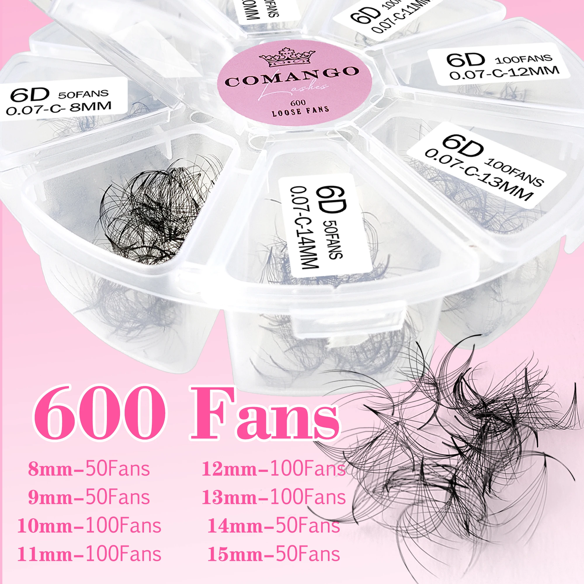 600 Fans 0.05/0.07 Premade Fan Wimpers Clusters Zachte Slanke Puntige Basis Natuurlijke Valse Wimpers Extension Bulk Wimpers