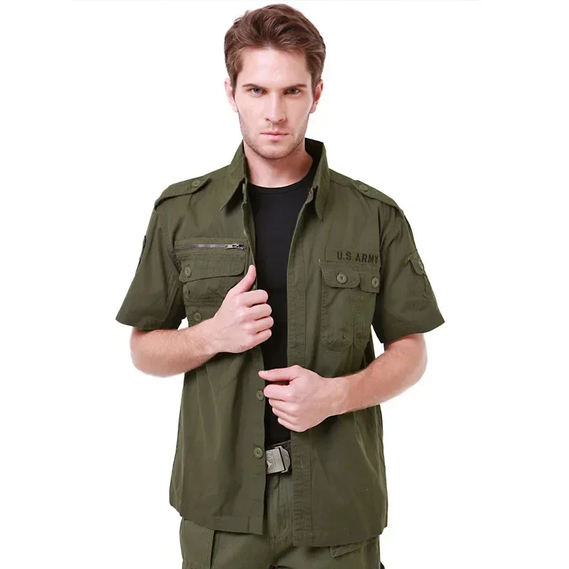 Men Wilderness Survival Short Sleeve Shirt Hjumping Outdoor Clothing Abrasion-proof League Special Operation Uniform