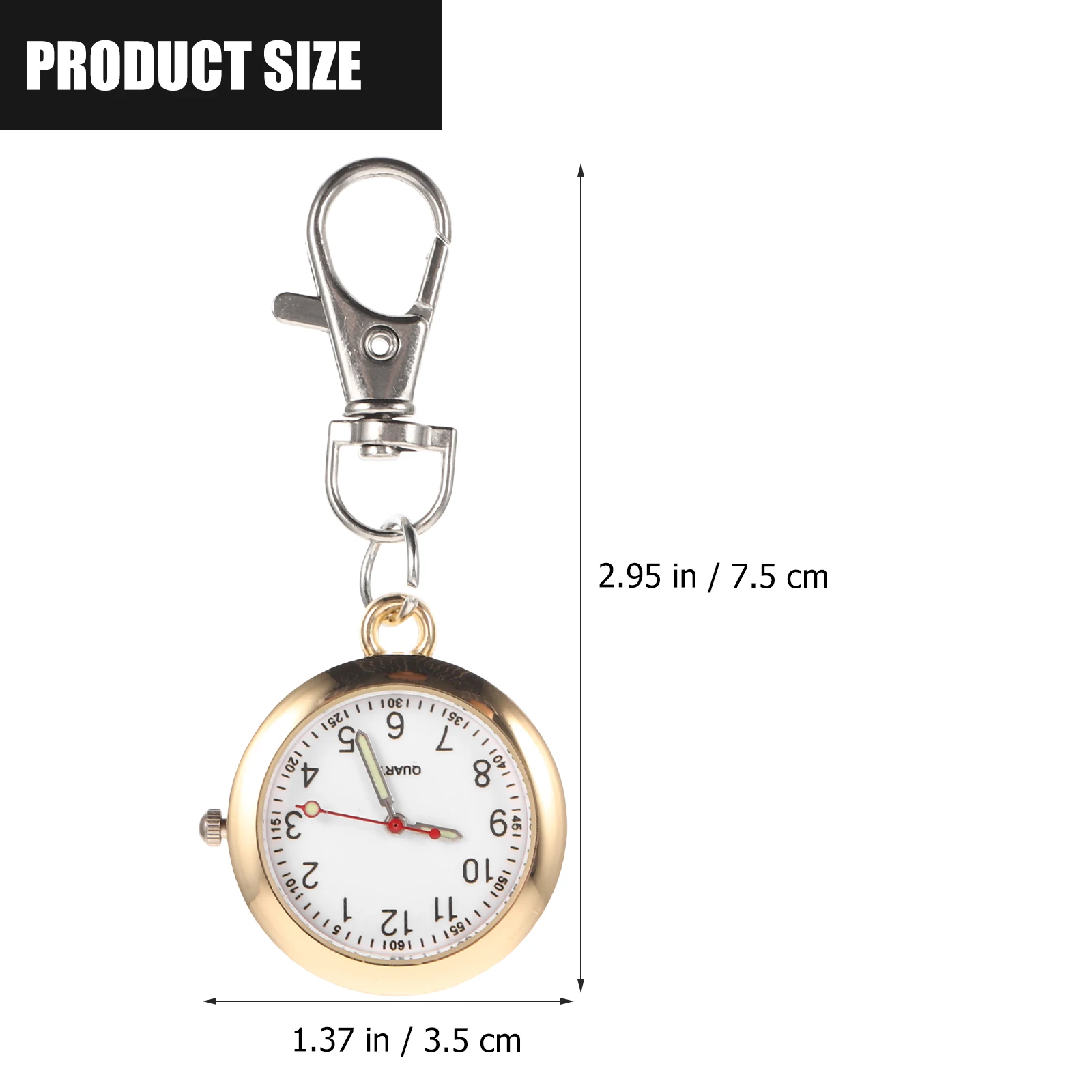 

Colorful Hanging Keychain for Kids Students Silver Digital Nursing Watch Timing Pocket Nurse Watches Exam Carabiner