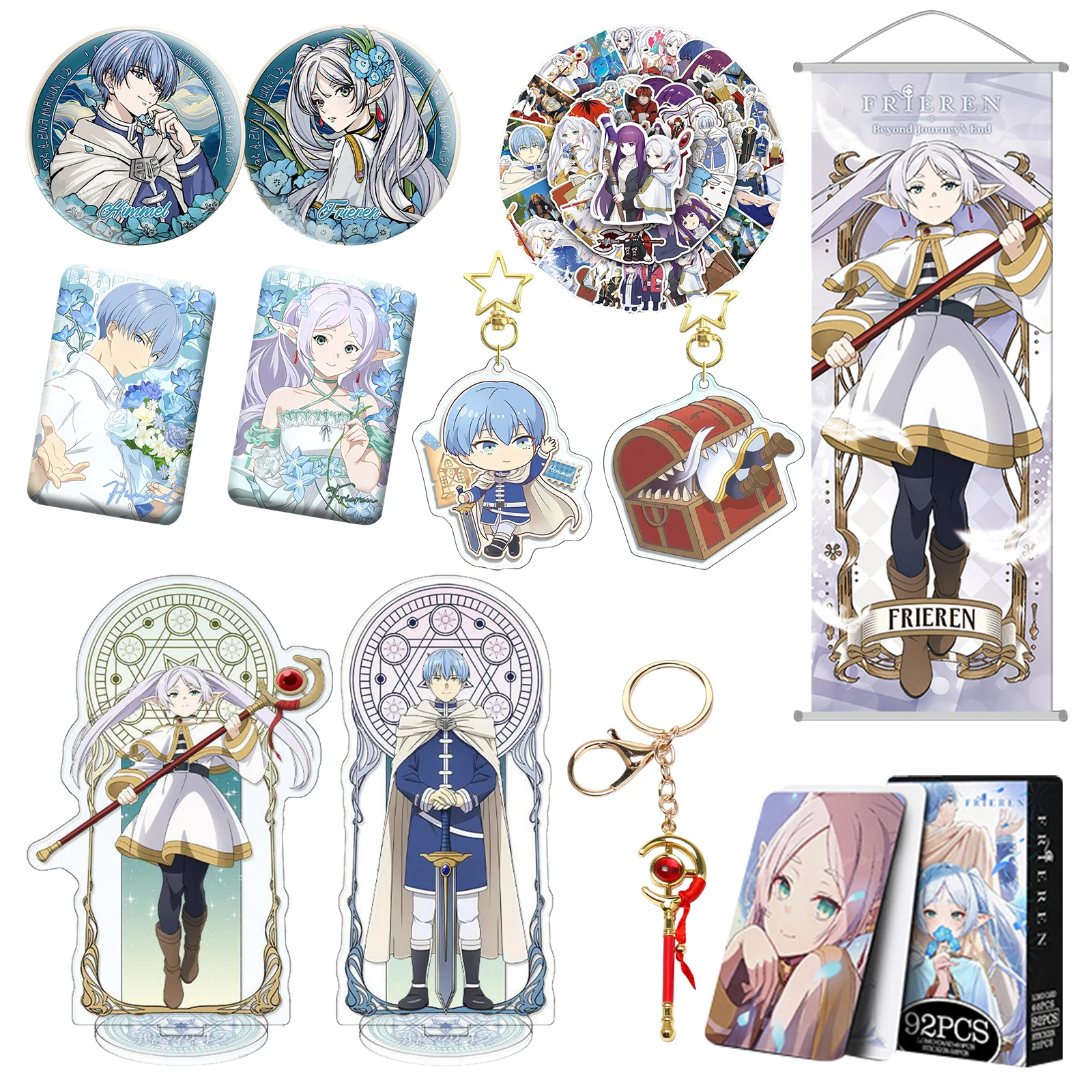 

Frieren Beyond Journey’s End Anime Gift Box Lucky Bag - Acrylic Stand Keychain Pins Stickers Postcards Magic Wand Charm Set