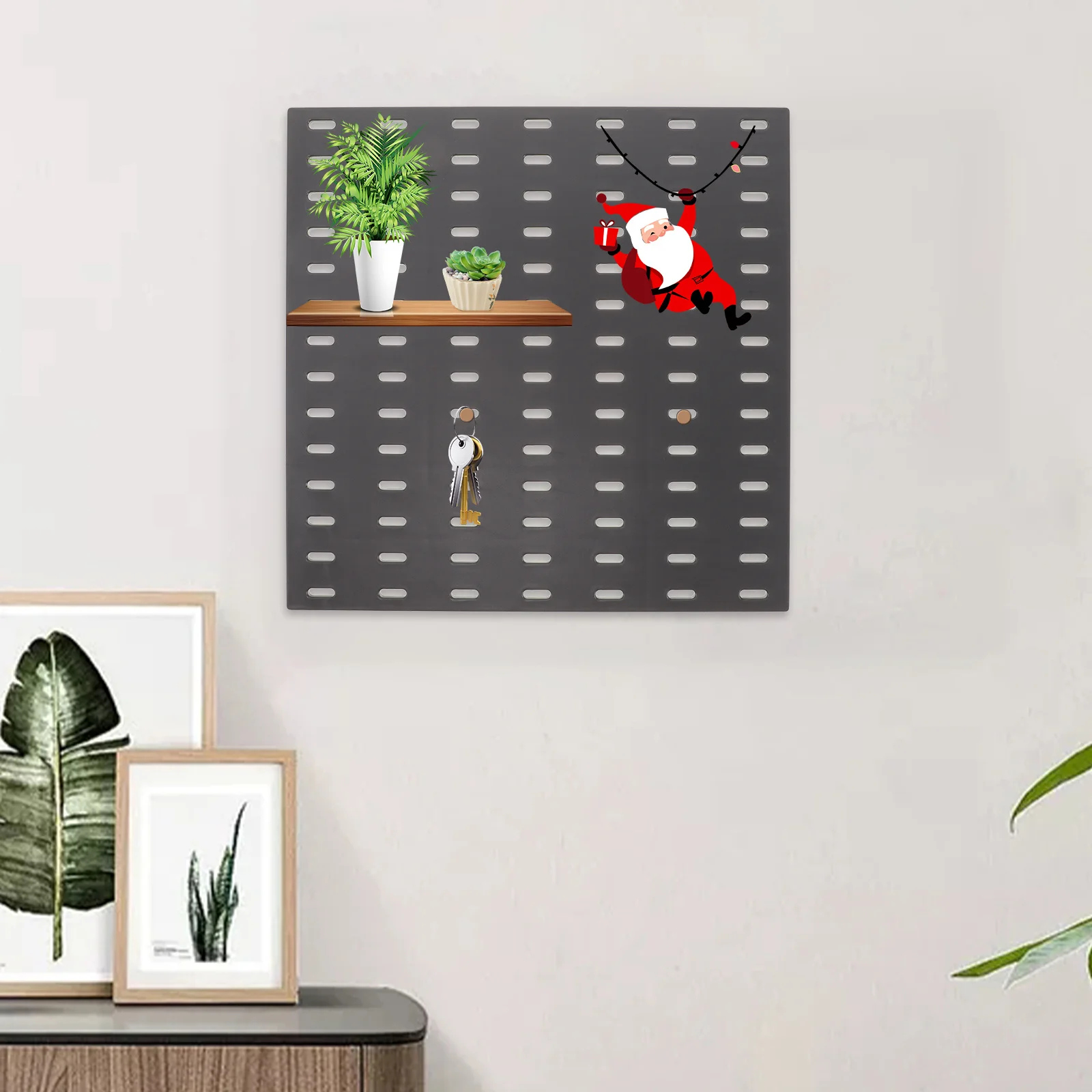 Panel Organizer Pegboard 28X28Cm, Papan Perkakas Plastik Untuk Garasi, Dapur, Kantor, Solusi Penyimpanan Dinding Pegboard, Panel Dinding Pegboard Besar