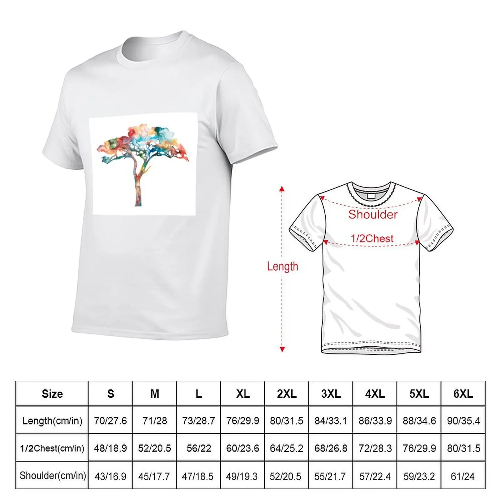 Colourful Acacia Tree - Multicoloured World T-Shirt man t shirts graphic mens graphic t shirts T-Shirt