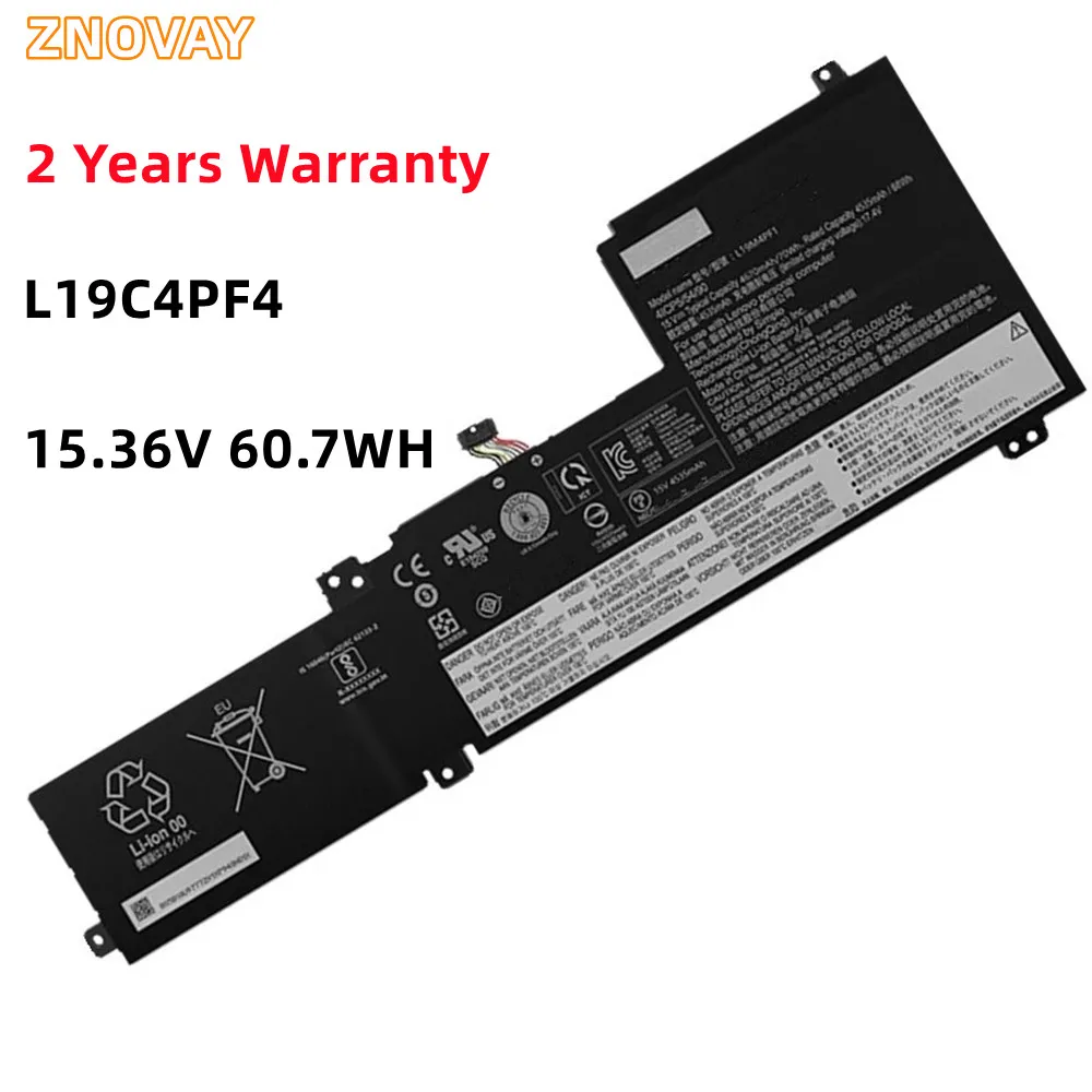 

ZNOVAY 15.36V 60.7WH L19M4PF4 L19D4PF4 L19C4PF4 5B10W65297 Laptop Battery For Lenovo Ideapad Yoga Slim 7-14IIL05 7-14ARE05