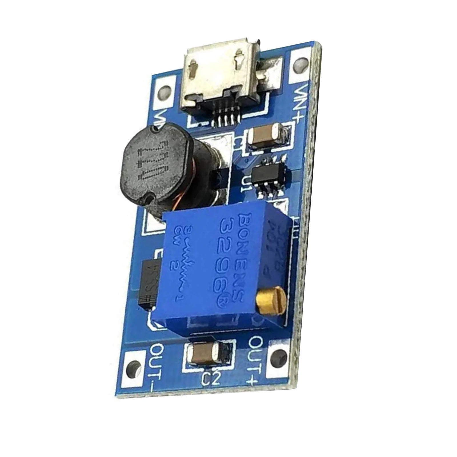 MT3608 DC-DC Adjustable Boost Module 2A Boost Plate Step Up Module with MICRO USB 2V-24V to 5V 9V 12V 28V