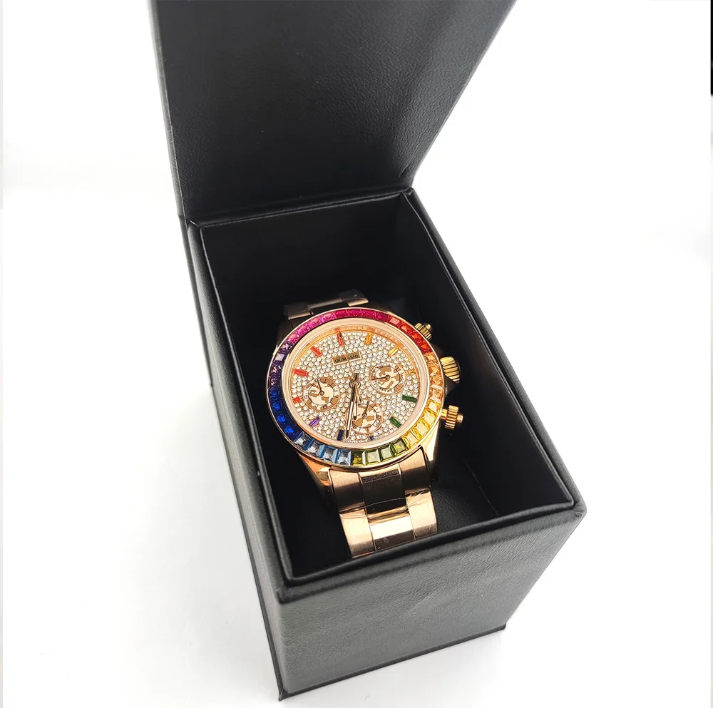 Высококачественные черные одиночные часы, Подарочная коробка с подушкой, наручные часы из искусственной кожи, Дисплей Чехол Органайзер для мужских часов