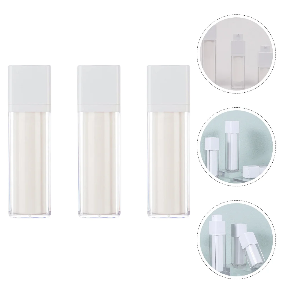 3 Pcs Bottle Portable Lotion Travel Bottles Sample Container Plastic Empty Airless Refillable Containers