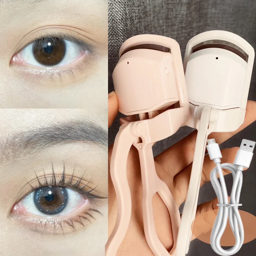 1PC Quick Preheating Electric Heating Eyelash Curler USB Eyelash Curler- A Handheld Beauty Device Suitable for Long Eyelashes