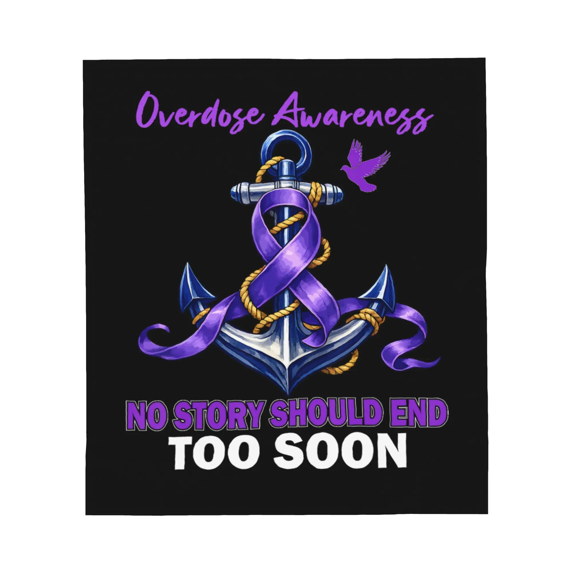 1PC No Story Should End Overdose Awareness Blanket Throw Blanket Novelty Warm Blanket All Season Gift