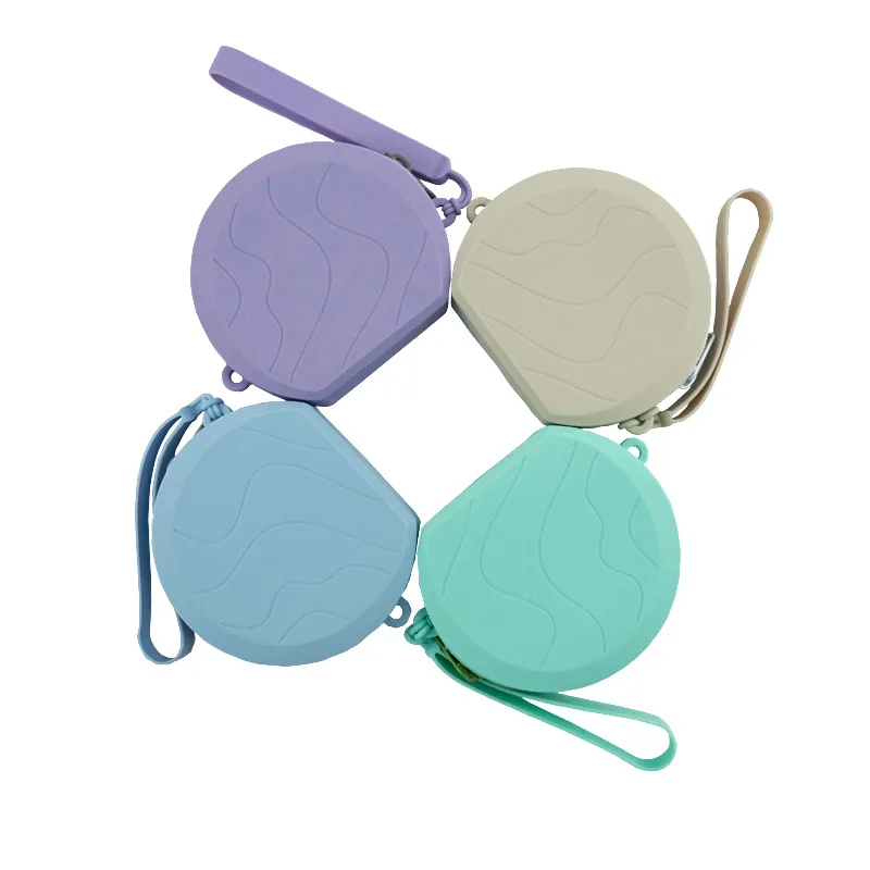 DHL100pcs Women Silicone Solid Wave Pattern Waterproof Protable Short Coin Change With Wrist