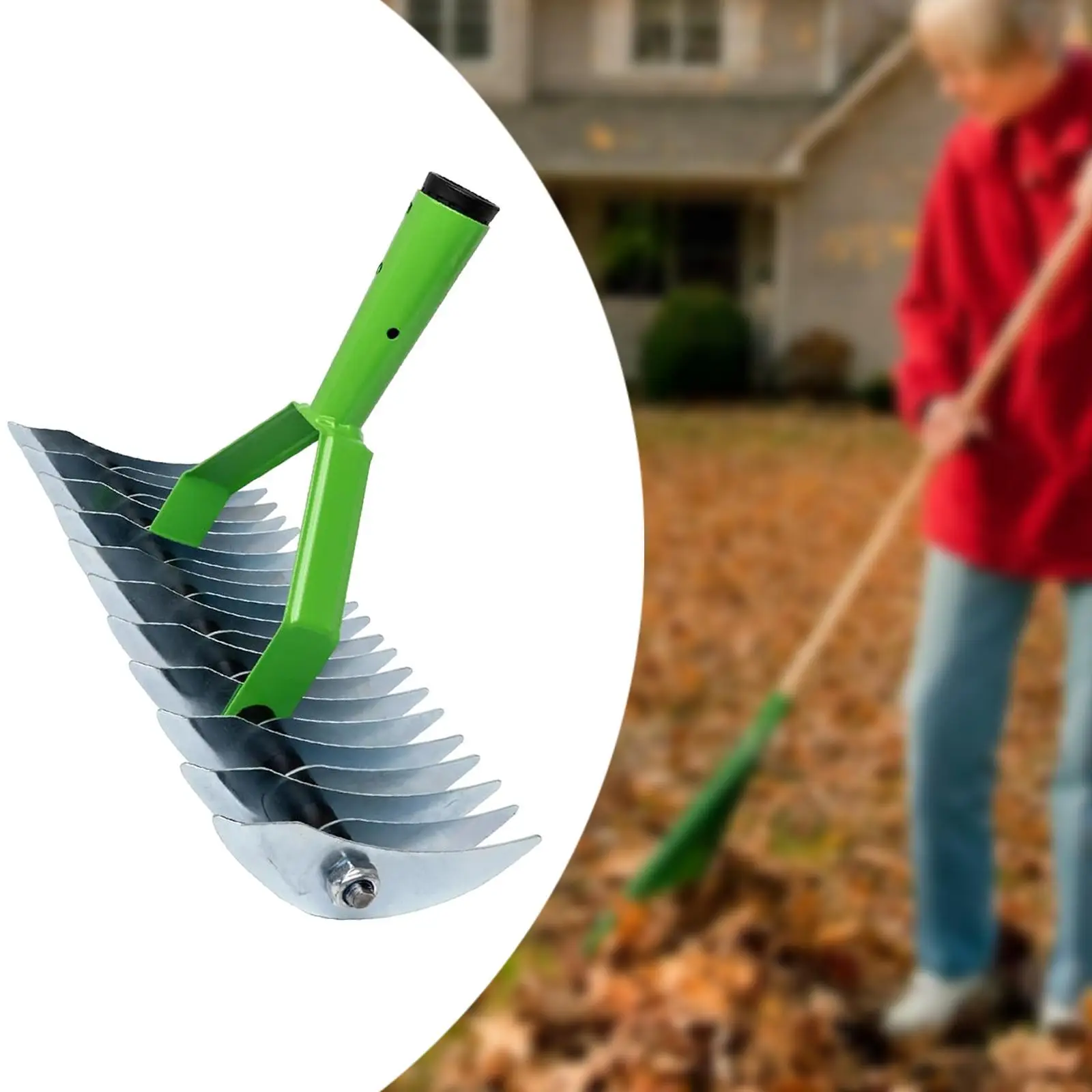 Thatch Rake Crack Manual Weeder Tool Garden Weeding Yard Grass and Leaves Rake Loosening Soil Sturdy Labor Saving Farming Home