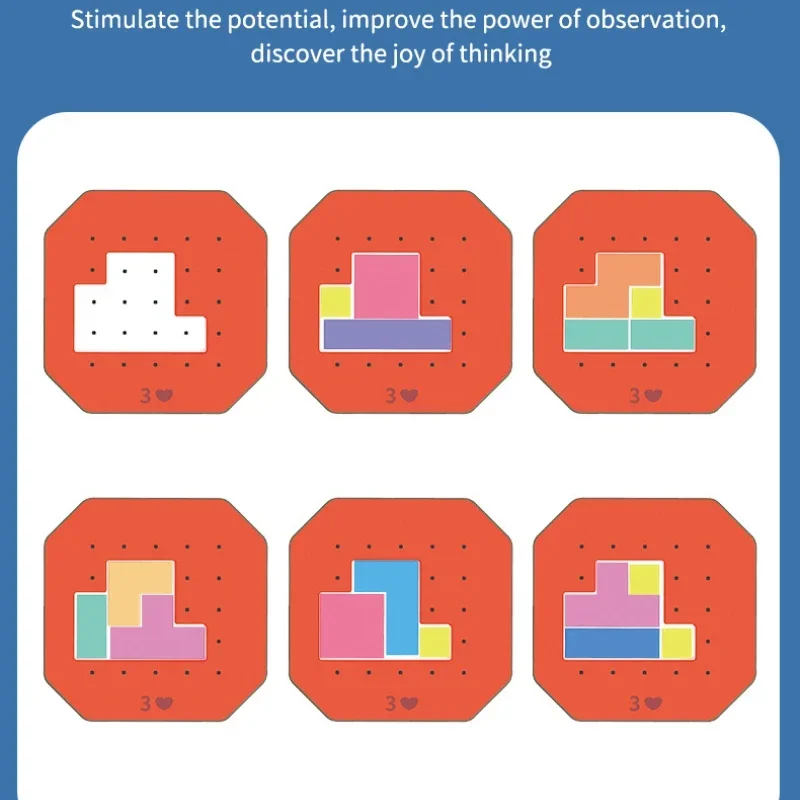 Jeu de puzzle de bureau créatif pour enfants, blocs de construction 3D, jouets mathématiques Tangram, jeu de forme de document de tableau, cadeaux pour enfants