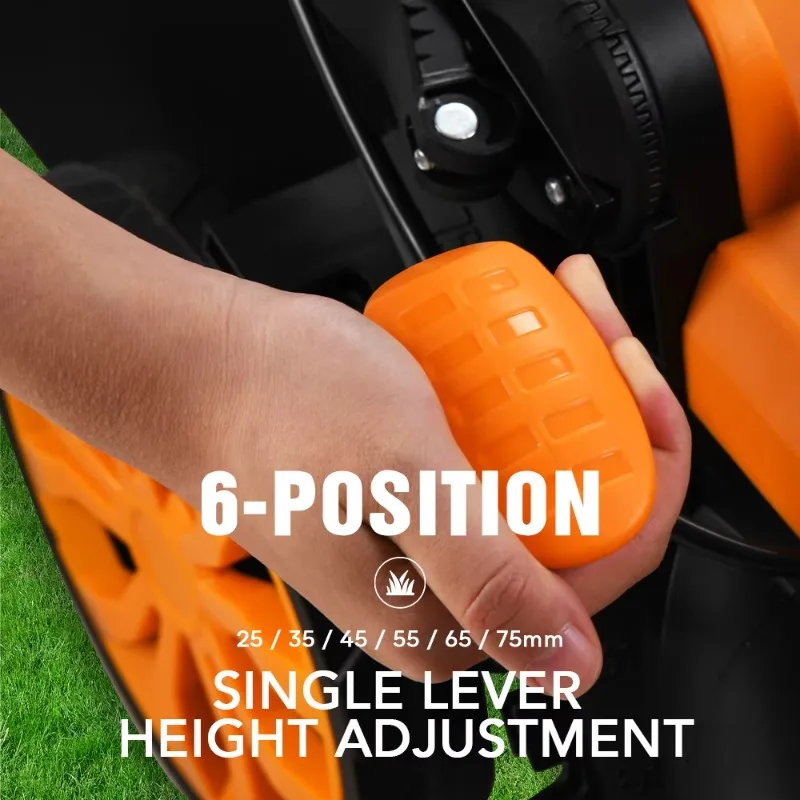 【Brand new】Vertak 1600W Brushed Electric Lawn Mower, 35L Grass Bag & 6-Pos Height Adjust, 2-Step Safe Start Lawn Cutter for Gard