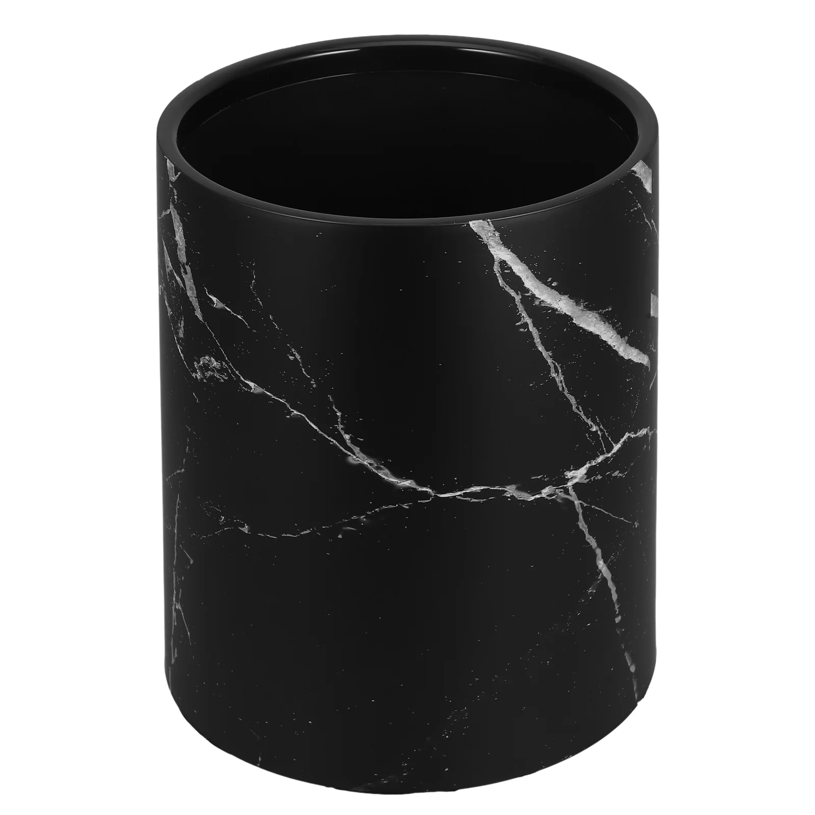 Marbled Trash Can Double Layer Waste Bin for Home Kitchen Bathroom Clean PP Material Large Opening Stylish Garbage