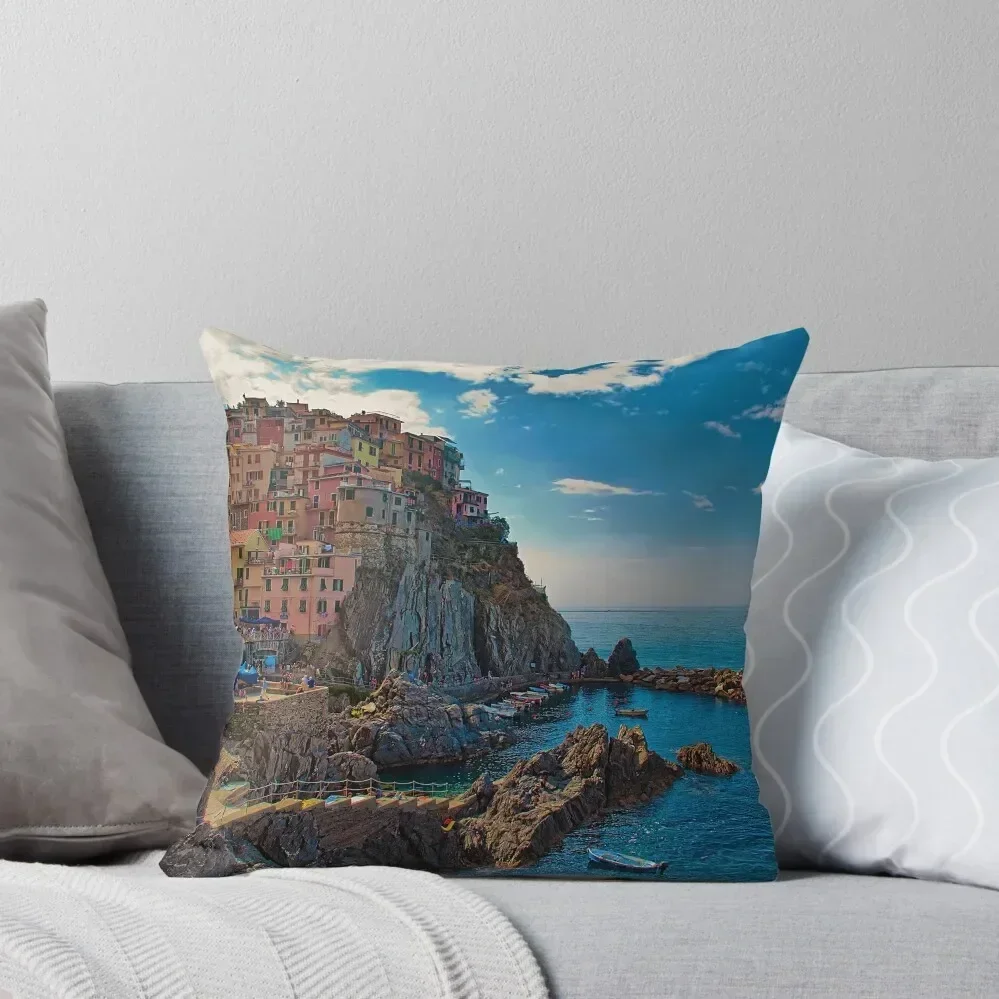 Italy. Cinque Terre. Manarola. Throw Pillow Plaid Sofa Pillowcase pillow